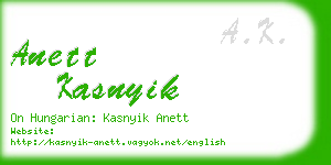 anett kasnyik business card